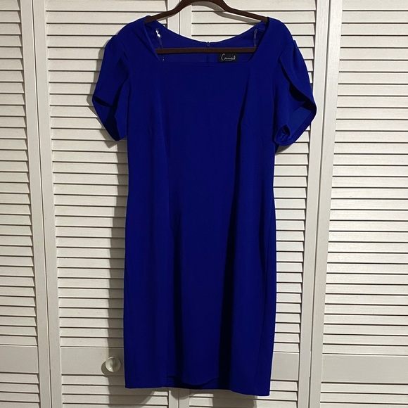 connected apparel Dresses & Skirts - Connected Apparel Petal Sleeve Sheath Dress Royal Blue